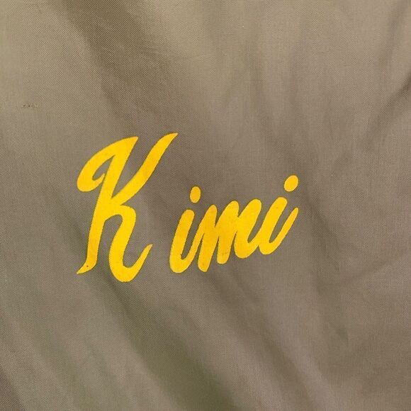 Vintage Wooden Nickel Johnsburg ILL Adult Size Small Brown Kimi Satin Jacket - Picture 2 of 9